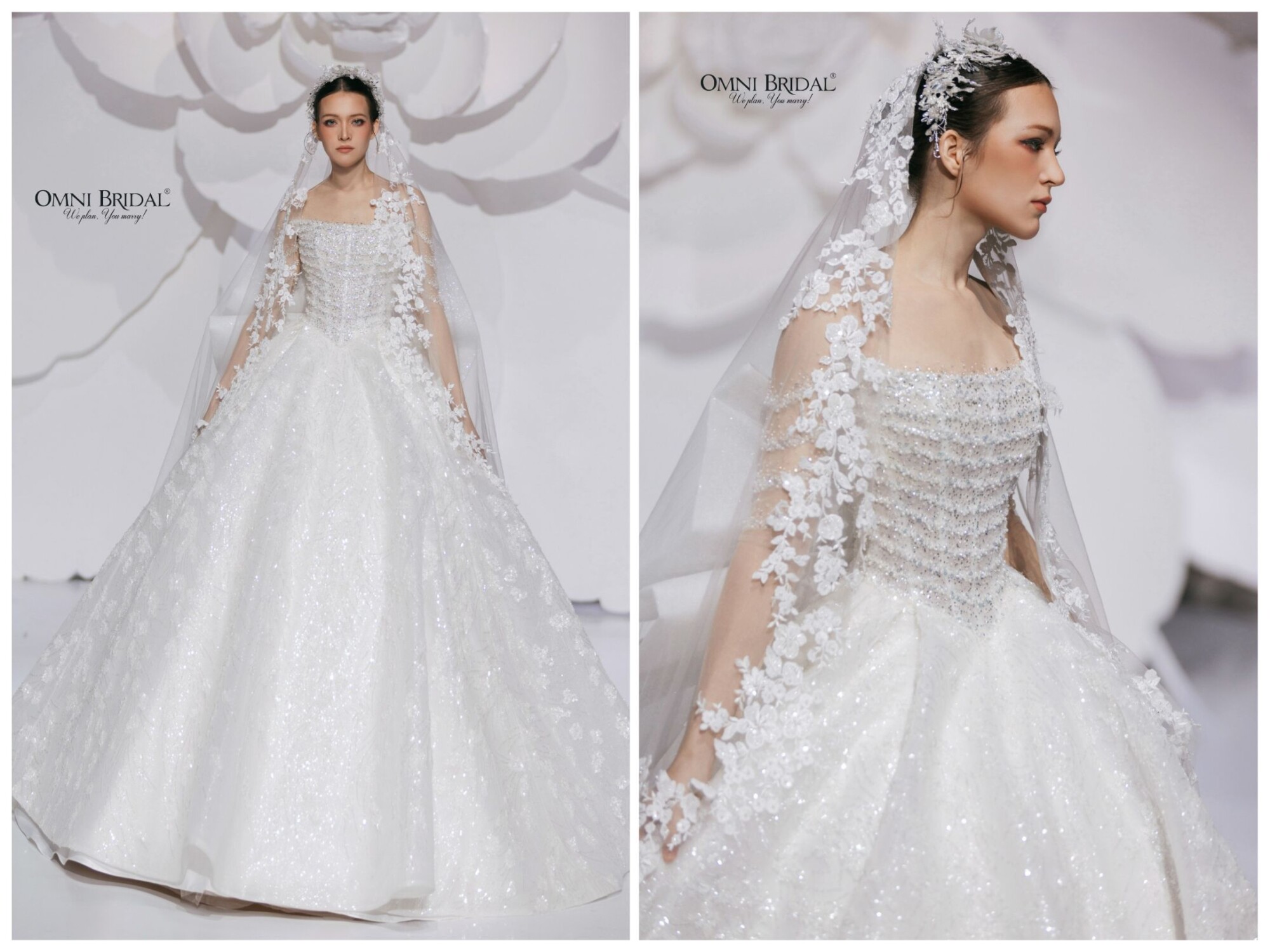 Váy cưới ren hoa cho nàng dâu ngọt ngào