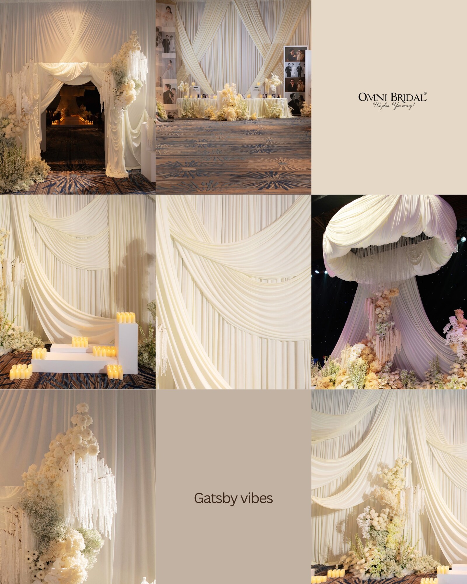 Trang trí đám cưới ấn tượng bằng lụa, pha lê, nến